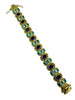Blue Topaz Amethyst Yellow Gold Bracelet