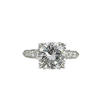 1950s GIA 2.42 Carats Diamond Platinum Engagement Ring
