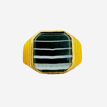 Art Deco Men's Banded Agate Ring - Jacob's Diamond and Estate Jewelry