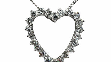 1970s Diamond Heart White Gold Pendant