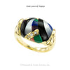 Asch  Grossbardt Gemstone Inlaid Yellow Gold Ring