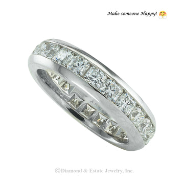 Tiffany & Co Lucida-cut Diamond 2.50 carats platinum eternity ring size 5 ¾. Jacob's Diamond & Estate Jewelry.