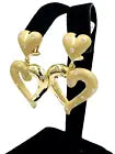 Heart Shaped Dangling Yellow Gold Diamond Earrings - Jacob's Diamond and Estate Jewelry