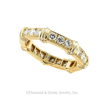 Cartier diamond and two-tone gold eternity ring circa 1990. Jacob's Diamond & Estate Jewelry.