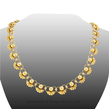 Retro gold link necklace circa 1940. Jacob's Diamond & Estate Jewelry.