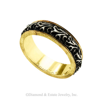 Buccellati silver and gold wedding ring. Jacob's Diamond & Estate Jewelry.