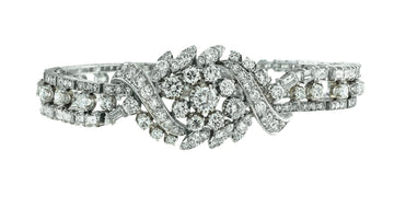 Vintage 10.50 Carats Diamond Platinum Bracelet
