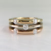 Roberto Coin Diamond 18k Tricolor Gold Band Ring