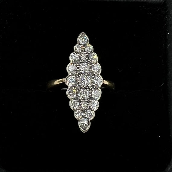Vintage Navette Diamond Cluster Ring - Jacob's Diamond and Estate Jewelry