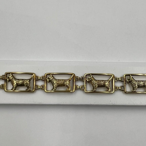 Art Deco Scottie Dog Yellow Gold Bracelet - Jacob's Diamond and Estate Jewelry
