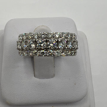 Three Row Diamond White Gold Eternity Ring Size 9.25 - Jacob's Diamond and Estate Jewelry