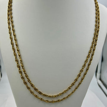 French Victorian Yellow Gold Long Chain - Jacob's Diamond and Estate Jewelry