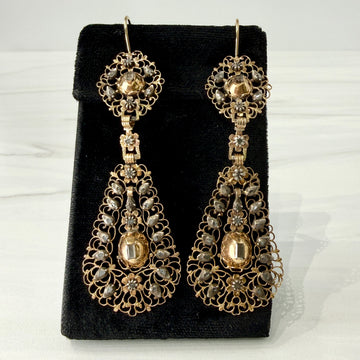 Antique 1780's Iberian Table Cut Diamond Earrings 18k/Silver - Jacob's Diamond and Estate Jewelry