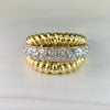 1980s Diamond 18k Two Tone Dome Ring
