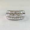 1950s Three Row Diamond White Gold Band Ring