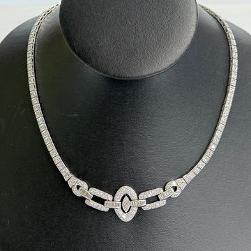 1930's Art Deco Old Cut Diamond Necklace Platinum - Jacob's Diamond and Estate Jewelry