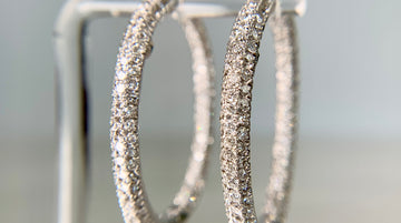 Large Inside out Diamond Hoop Earrings 18k White Gold