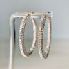Large Inside out Diamond Hoop Earrings 18k White Gold