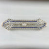 1925 Antique Art Deco Filigree Old European Cut Diamond Brooch 14k White Gold