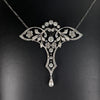 Circa 1910's Antique Edwardian Lavalier Necklace Platinum