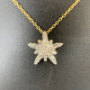 Diamond Star Cluster Necklace 14k White and Yellow Gold