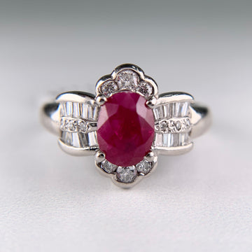 Estate Ruby and Diamond Ring Platinum - Jacob's Diamond and Estate Jewelry