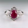 Estate Ruby and Diamond Ring Platinum