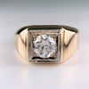 1940's Transitional Cut Diamond Ring 14k Two Tone Gold