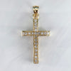 Medium Diamond Cross Pendant Necklace 14k Yellow Gold