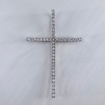 Medium Diamond Cross Pendant 14k White Gold - Jacob's Diamond and Estate Jewelry