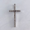 Estate Diamond Cross Pendant Necklace 14k White Gold