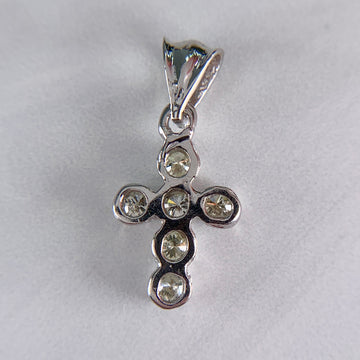 Petite Diamond Cross Pendant Necklace 14k White Gold - Jacob's Diamond and Estate Jewelry