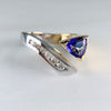 Vintage Cornelis Hollander Tanzanite and Diamond Ring 14k Two Tone Gold