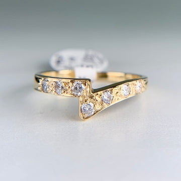 Estate Diamond Bypass Band Ring 14k Yellow Gold - Jacob's Diamond and Estate Jewelry