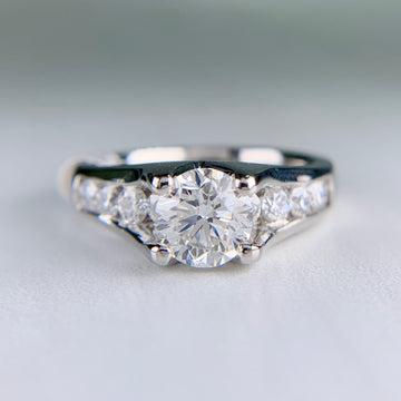 1.50 Carats TW Diamond Platinum Engagement Ring - Jacob's Diamond and Estate Jewelry
