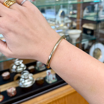 1970's Vintage Handmade Bangle Bracelet 14k Yellow Gold - Jacob's Diamond and Estate Jewelry