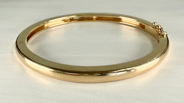 1970's Vintage Handmade Bangle Bracelet 14k Yellow Gold