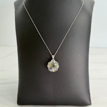 1930's Vintage Bi-Color Sapphire and Diamond Necklace 14k and Platinum - Jacob's Diamond and Estate Jewelry