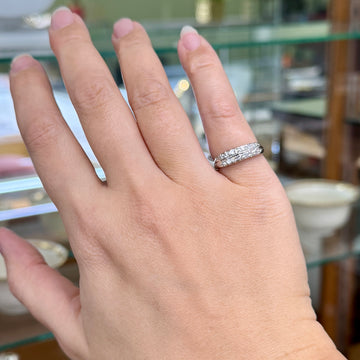 1950's Double Row Single Cut Diamond Band Ring Platinum - Jacob's Diamond and Estate Jewelry