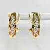 Diamond Half Hoop Earrings Omega Backs 18k yellow Gold
