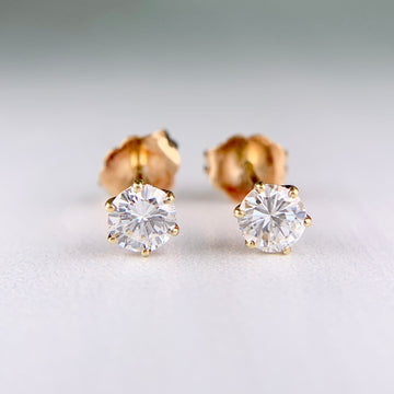 .55ctw Diamond Stud Earrings 14k Yellow Gold - Jacob's Diamond and Estate Jewelry