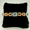 1940's Aquamarine Panther Link Bracelet 18k Rose Gold