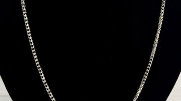 22" Foxtail Chain Link Necklace 14k White Gold