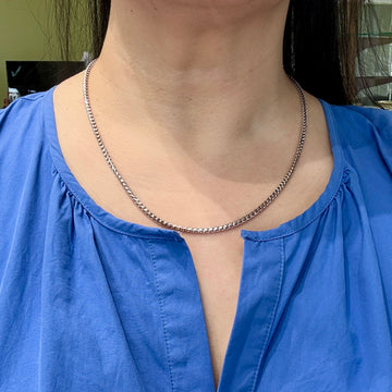 22" Foxtail Chain Link Necklace 14k White Gold - Jacob's Diamond and Estate Jewelry