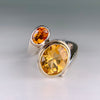 Rigoberto Double Citrine Bypass Ring Sterling/14k Yellow Gold