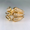 David Yurman Roman Three Row Diamond Statement Ring 18k Yellow Gold