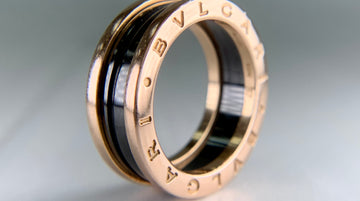 BVLGARI Bulgari B.zero1 Two-Band Ring 18k Rose Gold and Ceramic