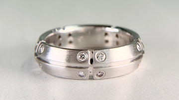 Tiffany & Co. Diamond Band Ring 18k White Gold