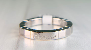 Cartier Lanieres 18k White Gold 3mm Wide Band Ring Size 52-US 6