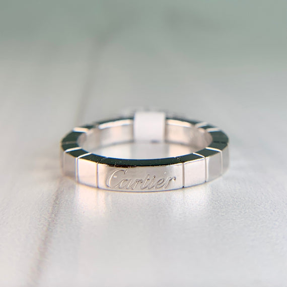 Cartier Lanieres 18k White Gold 3mm Wide Band Ring Size 52-US 6 - Jacob's Diamond and Estate Jewelry